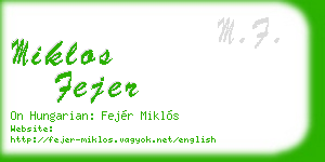 miklos fejer business card