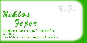 miklos fejer business card